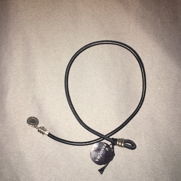 PANDORA Black Double Leather Bracelet - Picture 2 of 5